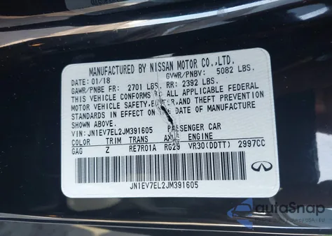 2018 Infiniti Q60 3.0T Sport from USA, damaged, VIN JN1EV7EL2JM391605